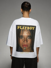 Playboy Magazine Cover Graphic Print Boxy Sleeve T-Shirt